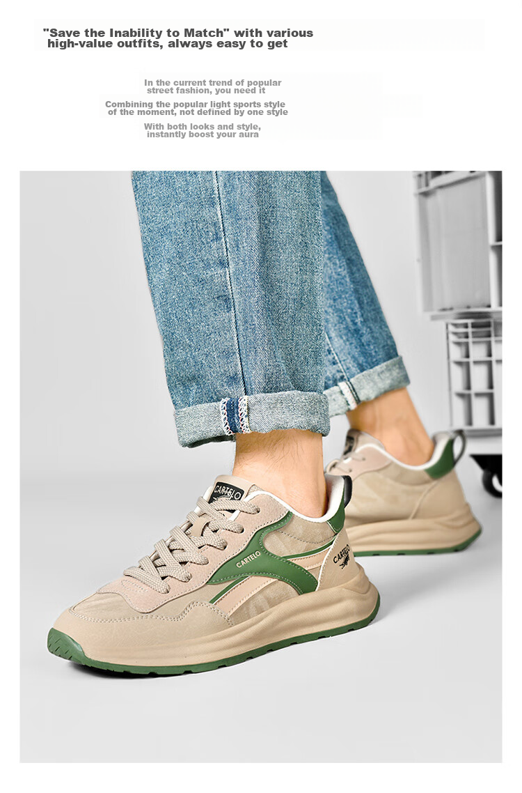 CARTELO Men's New Shoes for Summer And Autumn, Versatile Casual Sports Running Travel Hiking Retro Soft Thick-Soled Dad Shoes 2