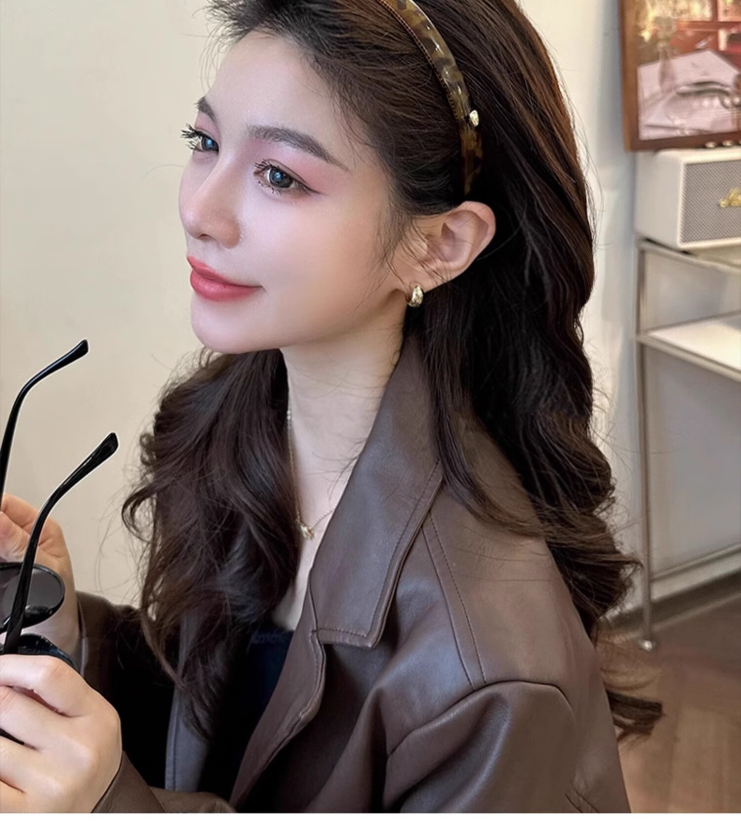 Xiangwan Headband, Vintage Leopard Print Hair Clip, Elegant And Versatile Women's Headwear for Going Out, Non-Slip Hairband, Mid-Autumn Festival Gift for Wome 9