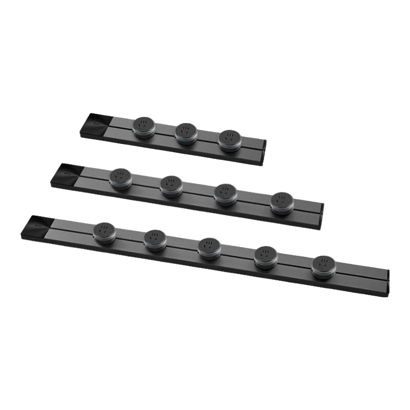 BULL Track Socket, Movable Power Strip, Rail-Type Power Outlet, Sideboard Switch Socket Panel, GB1 Black, 60cm + 3 Five-Hole Adapters
