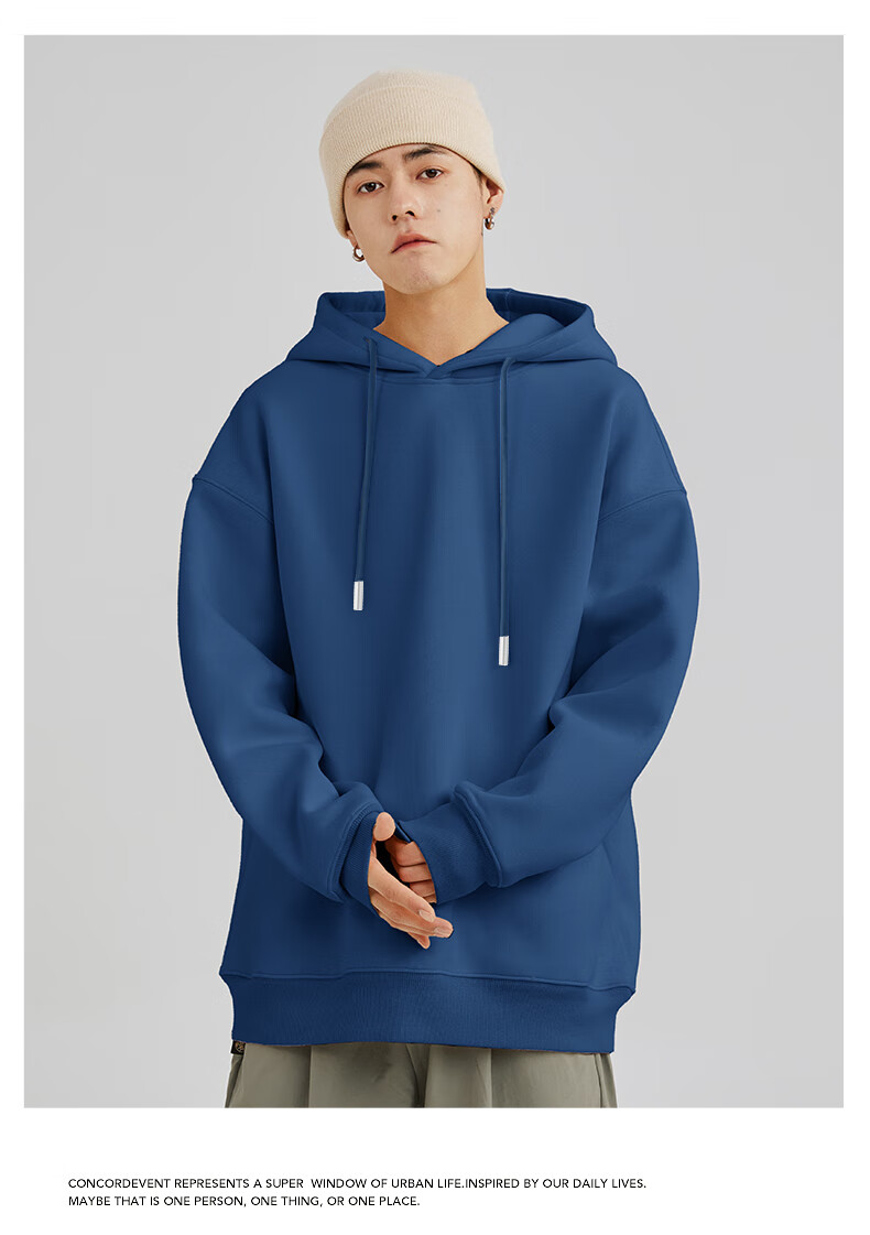 JEANSWEST LIFE Heavy Hooded Sweatshirt for Men, Slim Fit Versatile Loose Jacket for Couples, Outdoor Trendy Brand Top 22