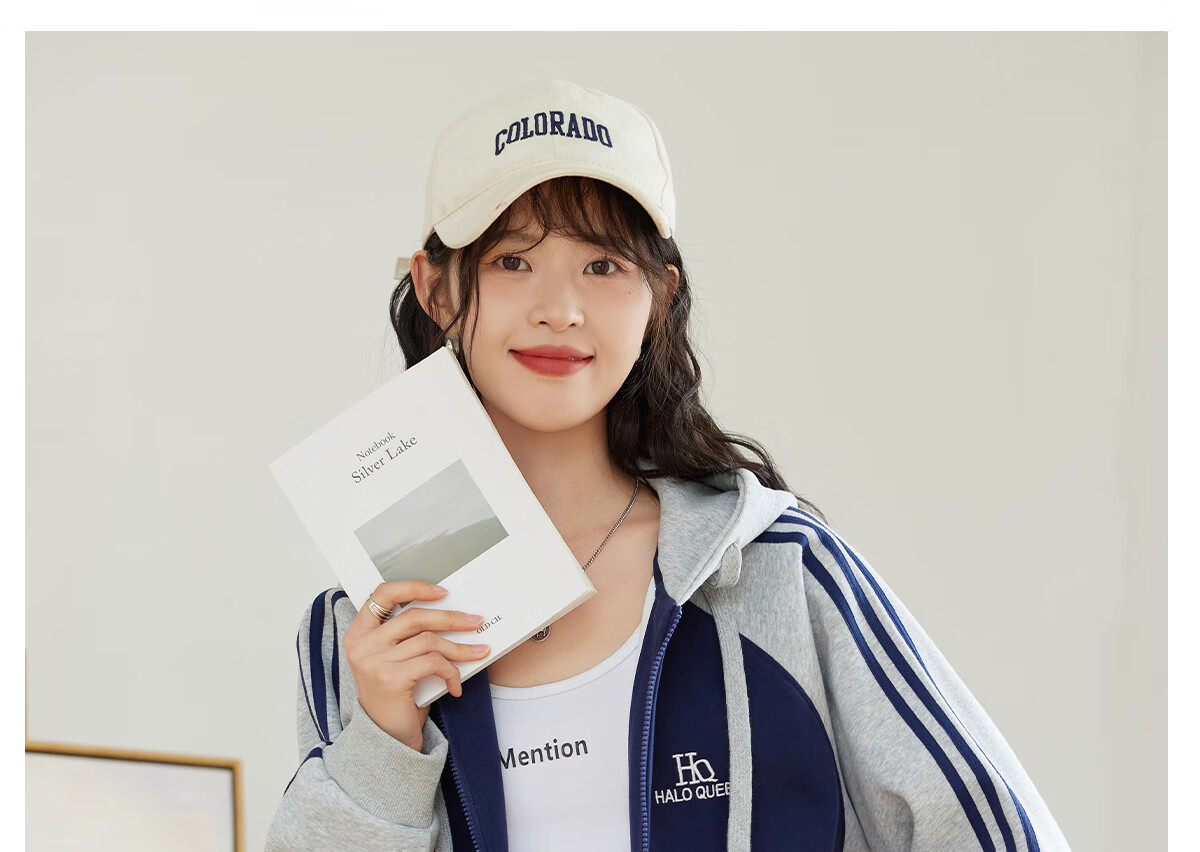 Halo Queen Hoodie Jacket for Women, Color Block Korean Style Casual Coat, Loose Comfortable Cardigan Top, New Product H143W1012 22