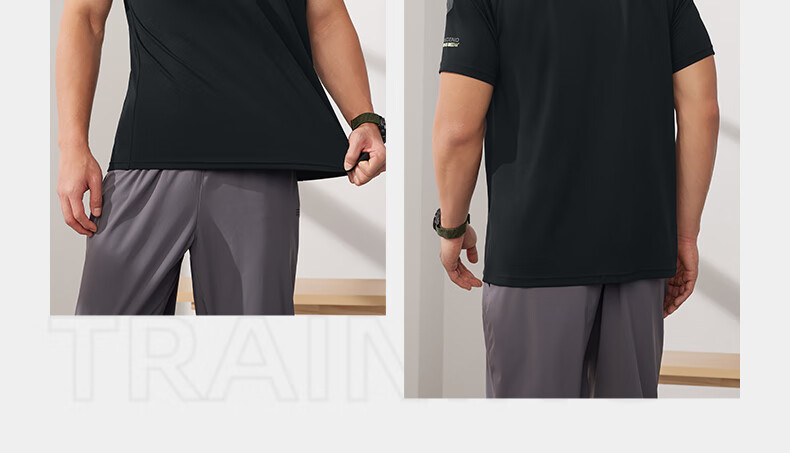 361° Men's Short-Sleeve T-Shirt, Summer Quick-Dry, Loose-Fitting Athletic Running Fitness Casual Top, Half Sleeve, 652524101-2 42