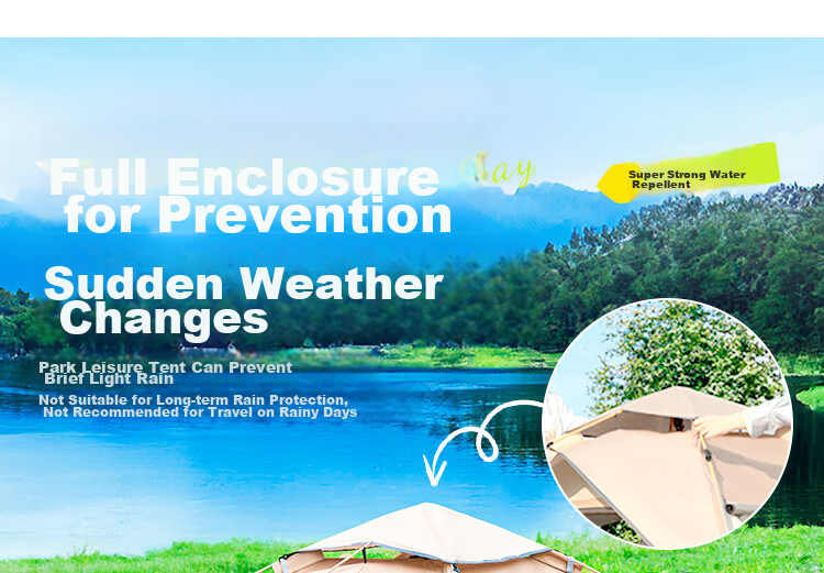 TAN XIAN ZHE Fully Automatic Sun Protection Tent, Outdoor Camping No-Setup Tent, Family Outing Camping Tent 15