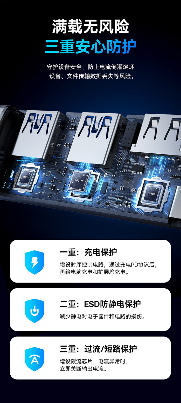  倍思拓展坞Type-C扩展坞USB3.0千兆网C口传输4K60Hz转接头PD充电HUB分线器通用雷电苹果华为联想笔记本电脑