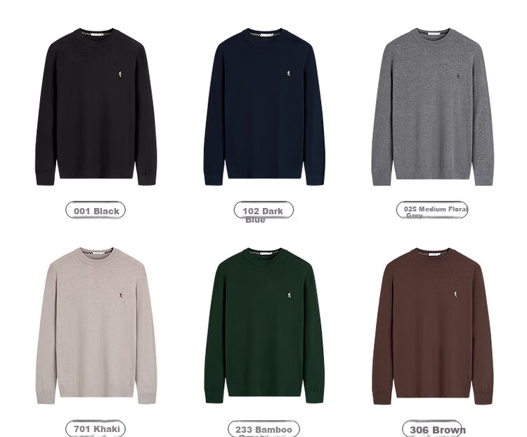 DANCING WOLVES 【Wool】 Autumn Winter Classic Men's Thermal Sweater Round Neck Long Sleeve 306 Brown Size 175 5