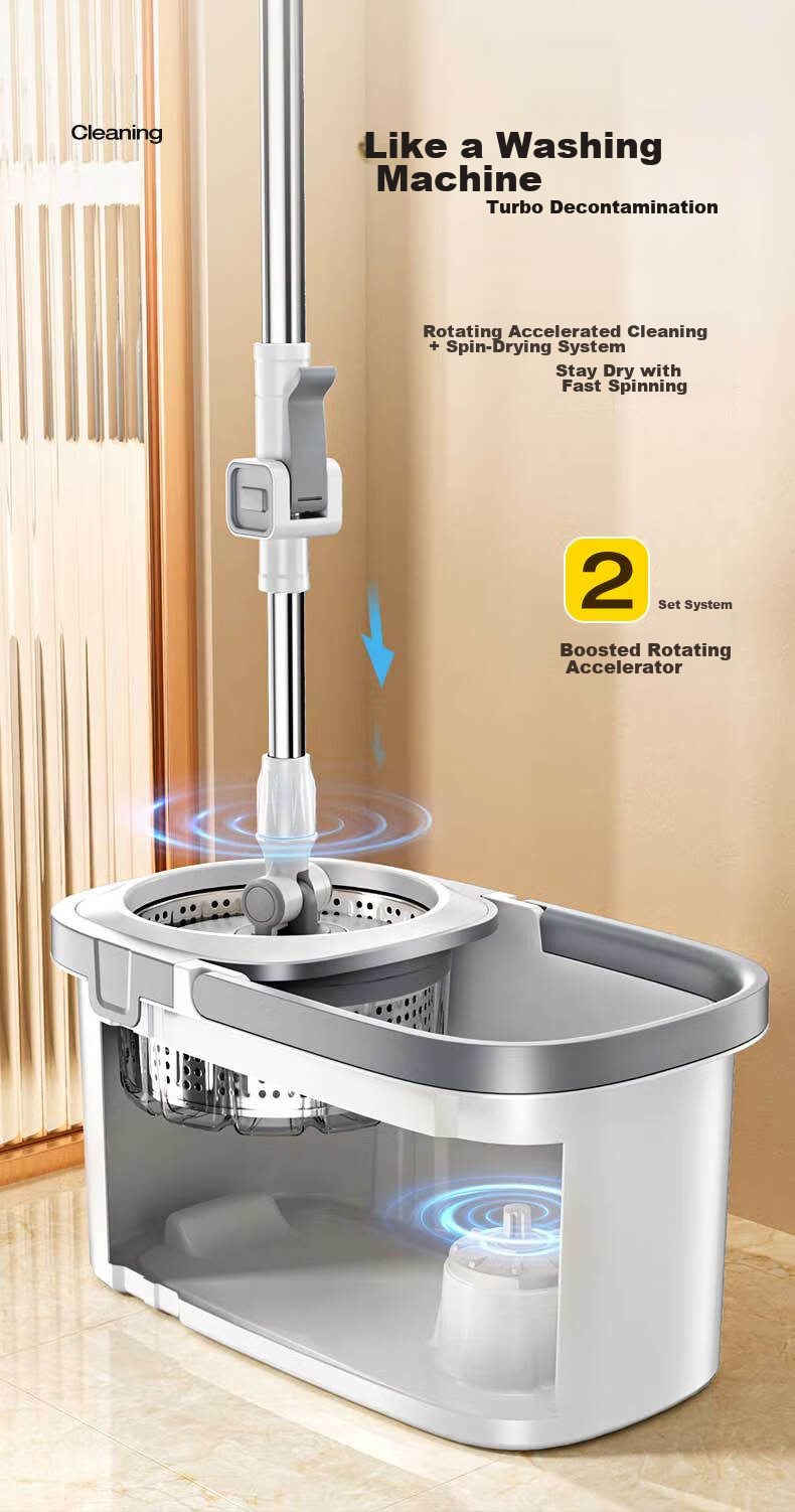 Wuyuehua Rotating Mop, 2 Cloth Set for Home Use, No-Hand Cleaning, 2026 Mop with Bucket, Complete Set Including Absorbent Floor Cloth 5