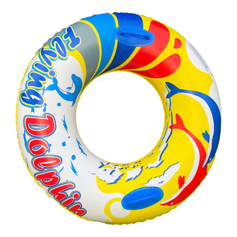ASORAIN Extra Thick Colorful Swimming Ring with Handles, Armpit Float Life Buoy Cartoon Design for Children And Adults, Men And Women Water Play Inflatable Ring