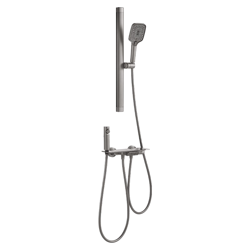 Anhua R5 SE Simple Shower Set with Pressurized Brass Body, No Top Spray, Handheld Spray Head Gun, Gray N3GQ9049GGW