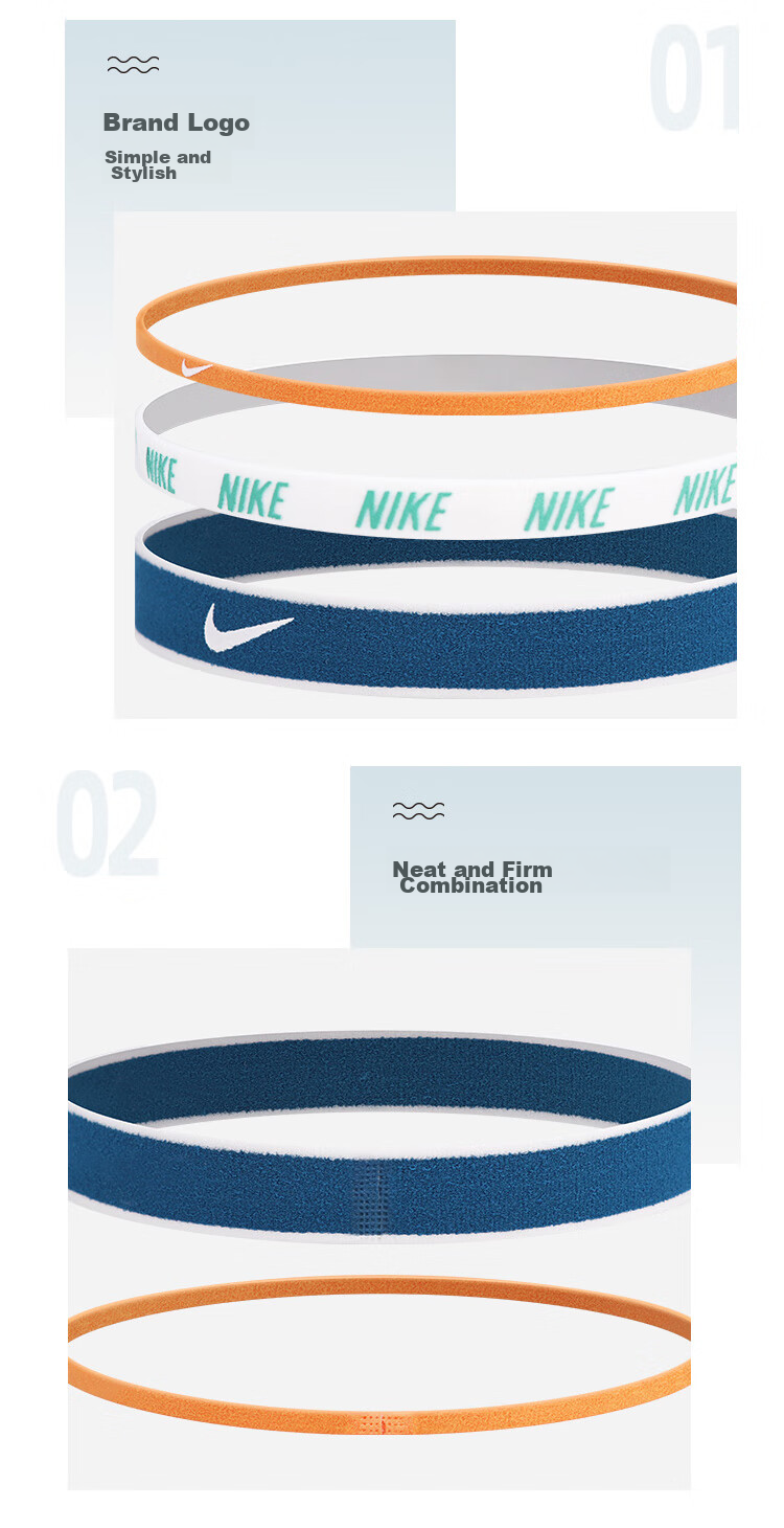 NIKE Sports Headbands Running Basketball Yoga Fitness Sweatbands Hair Bands 3-Pack N1011933036OS 8