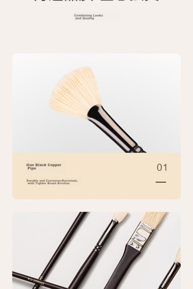 Deli Watercolor Brush Set (3 Brushes/set), Paint Brushes, Art Exam Professional Art Flat Head RB3-B Painting Brushes, Graduation Gift for Boys And Girls 6
