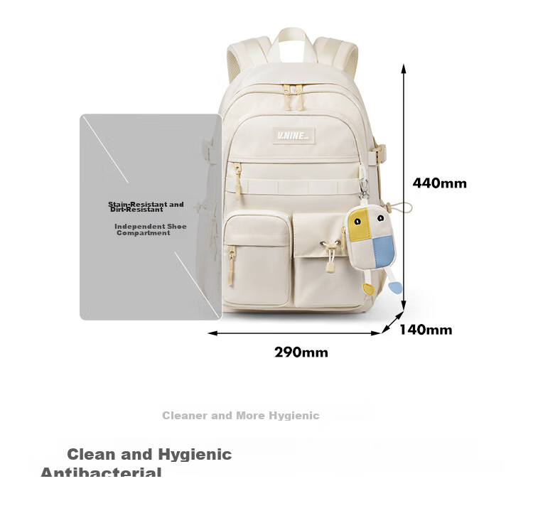 V.NINE Backpack for Middle And High School Students, Unisex Laptop Bag 14/15.6 Inch, College Student Travel Backpack 13