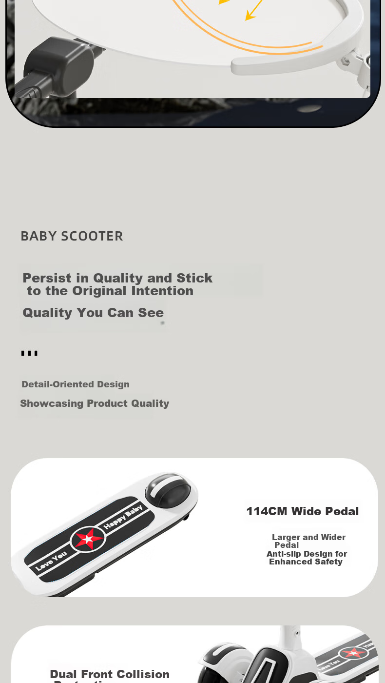 Strolex Six-In Children's Scooter for Ages 1-6, Foldable Ride-On Scooter with Music And Lights 17