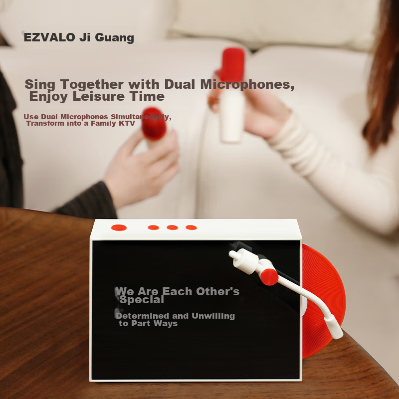 EZVALO Floating Bluetooth Speaker with AI Voice Karaoke, Wireless Microphone, Creative Desktop Speaker, Birthday And Mid-Autumn Festival Gift 3