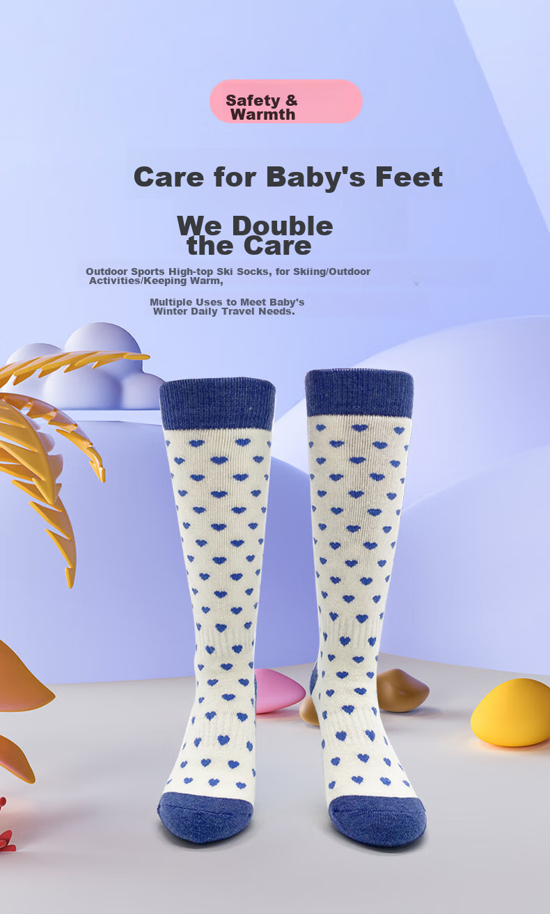 COCOLIC Children's Ski Socks, Thickened And Warm, Containing Wool, High Tube, Combed Cotton Cycling Socks, CCS-1001 3