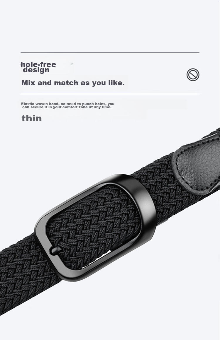 HALFEEL No-Hole, No-Drill Woven Belt for Men And Women, Elastic Canvas Belt with Elastic Band, Student Military Training Belt, Father's Day Gift 7