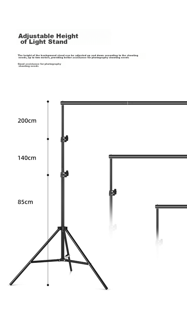 AMBITFUL Live Streaming Green Screen Chroma Key Cloth, Photography Backdrop, ID Photo Shooting, Solid Color Background Stand, Thickened Green Cloth, 2*3m Gray Model 5