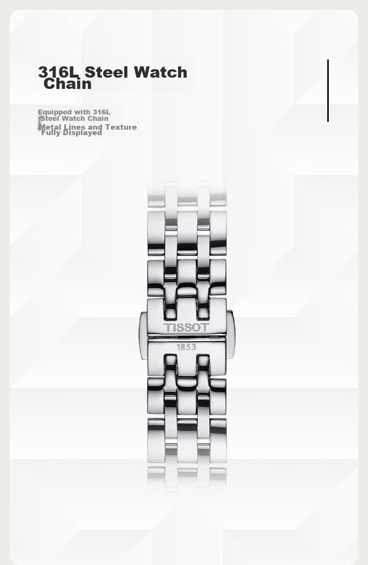 TISSOT Watch, Dream Round Series Women's Watch, Swiss Quartz Ladies Steel Strap Wristwatch, Fashionable Timepiece, Birthday Gift 4