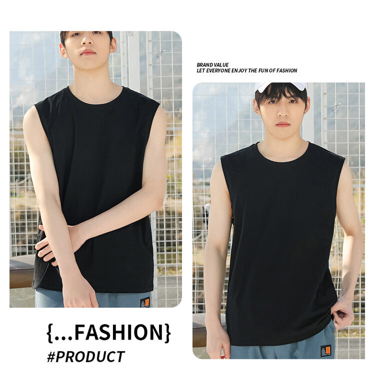 I'M DAVID Men's Sports Tank Top, Summer Round Neck Sleeveless Ice Silk Hong Kong Style Casual Solid Color Top T-Shirt for Men, White, L 6