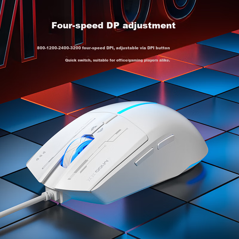HP M100 Wired Gaming Mouse Black Light Sound Ergonomic Gaming Mouse with Four-speed DPI Adjustable Internet Cafe Ergonomic Gaming Mouse