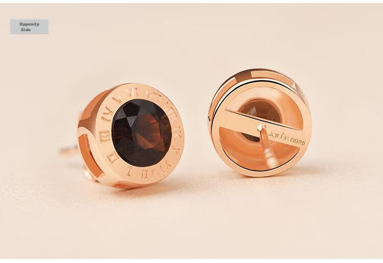 JOLEE S925 Silver Rose Gold Crystal Stud Earrings, Fashionable Couple's Jewelry, Gift for Men, One Item One Certificate 3