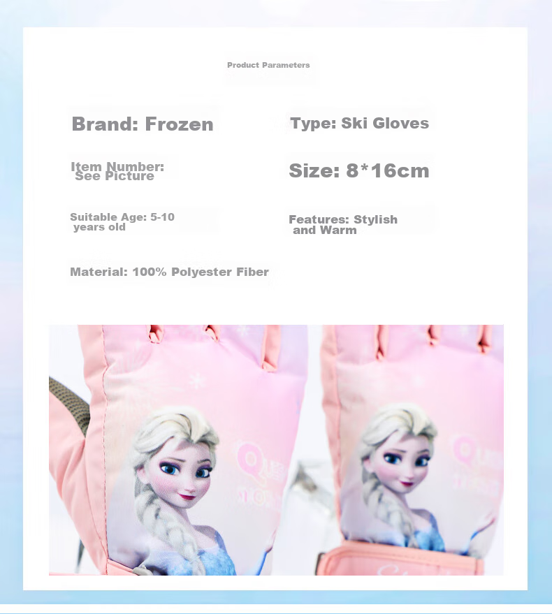 Disney Frozen Elsa Children's Gloves, Winter Kids' Baby Gloves, Fleece-Lined Warm Disney Girls' Skiing Gloves 2