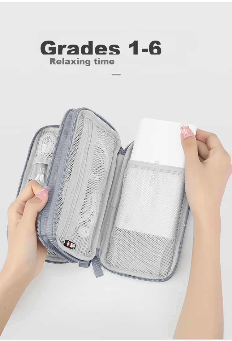 BUBM Power Bank Protective Case, Suitable for Mobile Phone Storage Pouch, Handheld Portable Phone Bag, Double-Layer Black 2