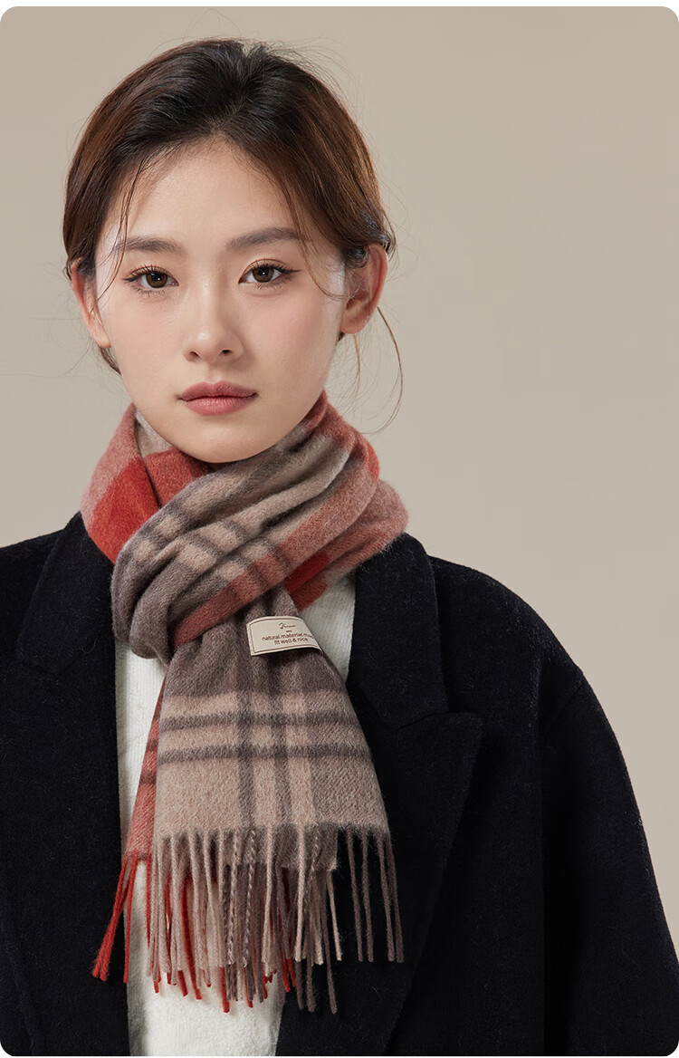 JIUMU 100% Cashmere Scarf for Women, Autumn And Winter Shawl, Warm Neck Wrap, Gift for Girls, Mid-Autumn Festival Birthday Present, Gift Box Set 12