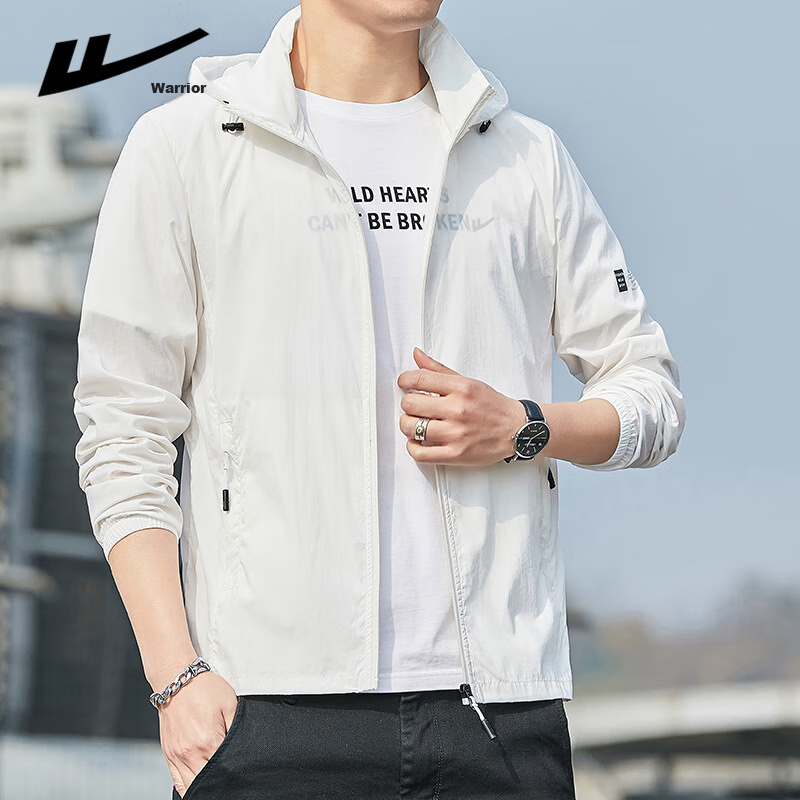 Warrior Sun Protection Clothing for Men, Ice Silk Cool-Feeling Lightweight Summer Outdoor Sports High SPF Sun Protection Garment Breathable Quick-Dry Top