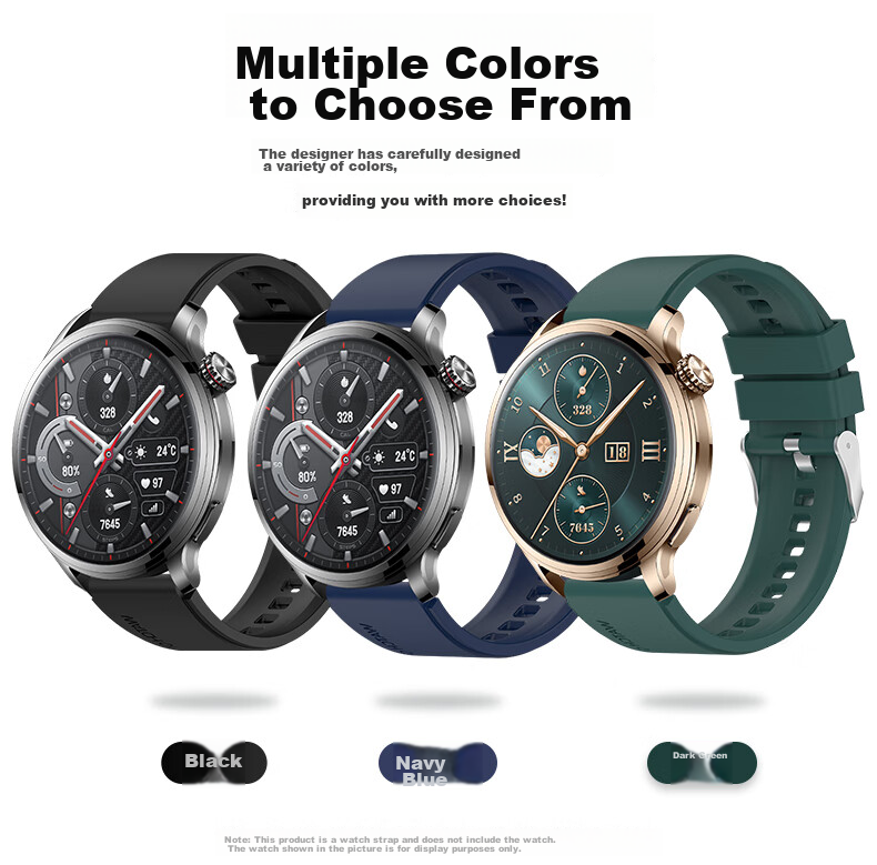 KMaxAI Compatible with Honor Watch 4 Pro Silicone Strap, Suitable for GS 4/3i/Pro, Fresh Watch Band for MagicWatch2 46mm/Dream, Sports Replacement Wristband, Dark Gree 3