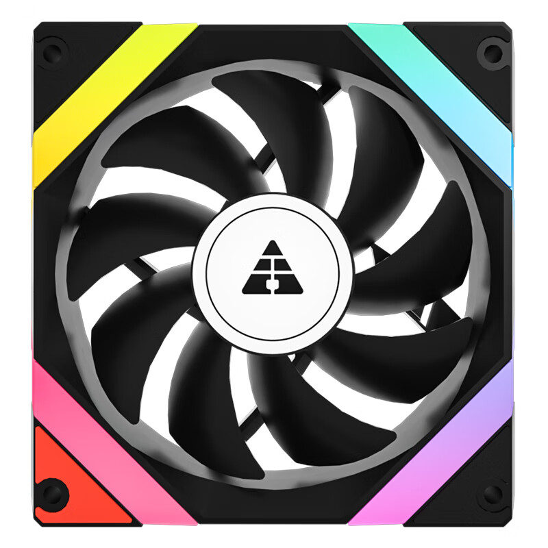 Golden Field Aierdun FZ-L12 Black Straight Blade 12CM Computer Case Cooling Fan, ARGB 5V 3-Pin Interface, PWM Temperature Control, High Air Pressure Low Noise