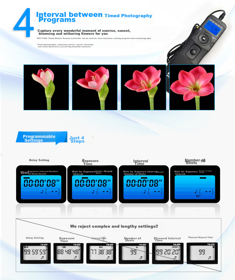 SidanDe 7600C2 Canon Wireless Remote Control Timer for EOS 5D4 5D3 5D2 5D 7D2 7D 6D 6D2 50D 10