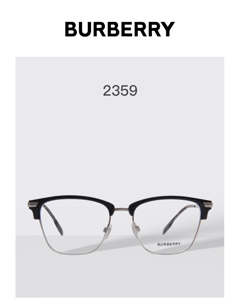 BURBERRY Prescription Eyeglass Frames, BURBERRY Optical Frames, Semi-Rimless Glasses Frame, Unisex Style 2359 3001 1