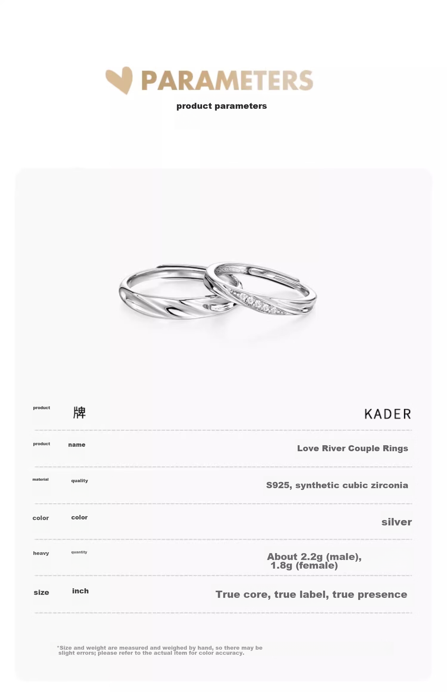 Kadiluo Couple's Matching Rings, 925 Sterling Silver Love Bracelets, Luxurious High-End Birthday Gift for Boyfriend Or Girlfriend 3