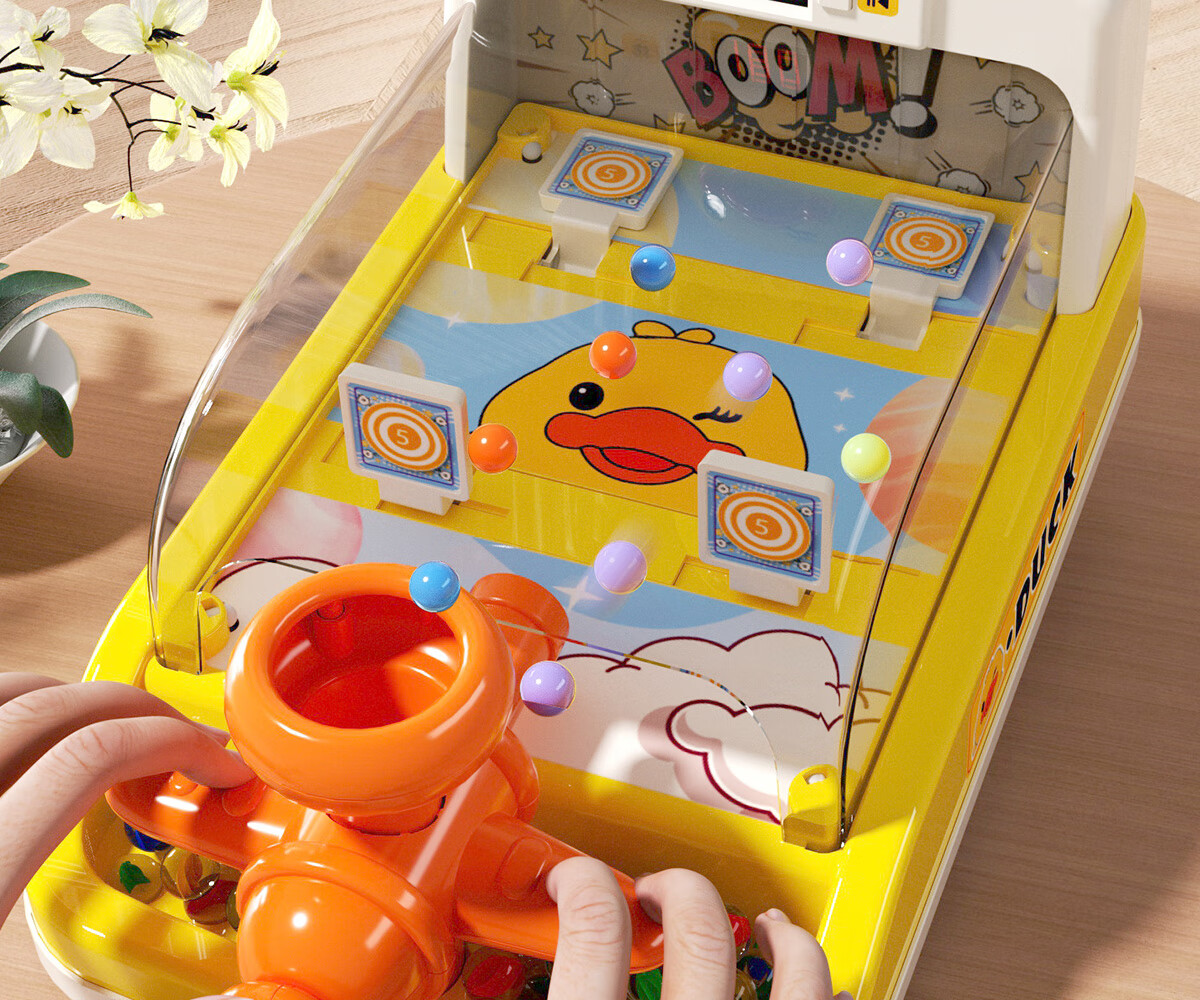 Kuangyeqishi Children's Marble Machine, Early Education Game with Shooting Mechanics, Interactive Parent-Child Tabletop Game for Ages 3-6, Birthday Gift Duck 2