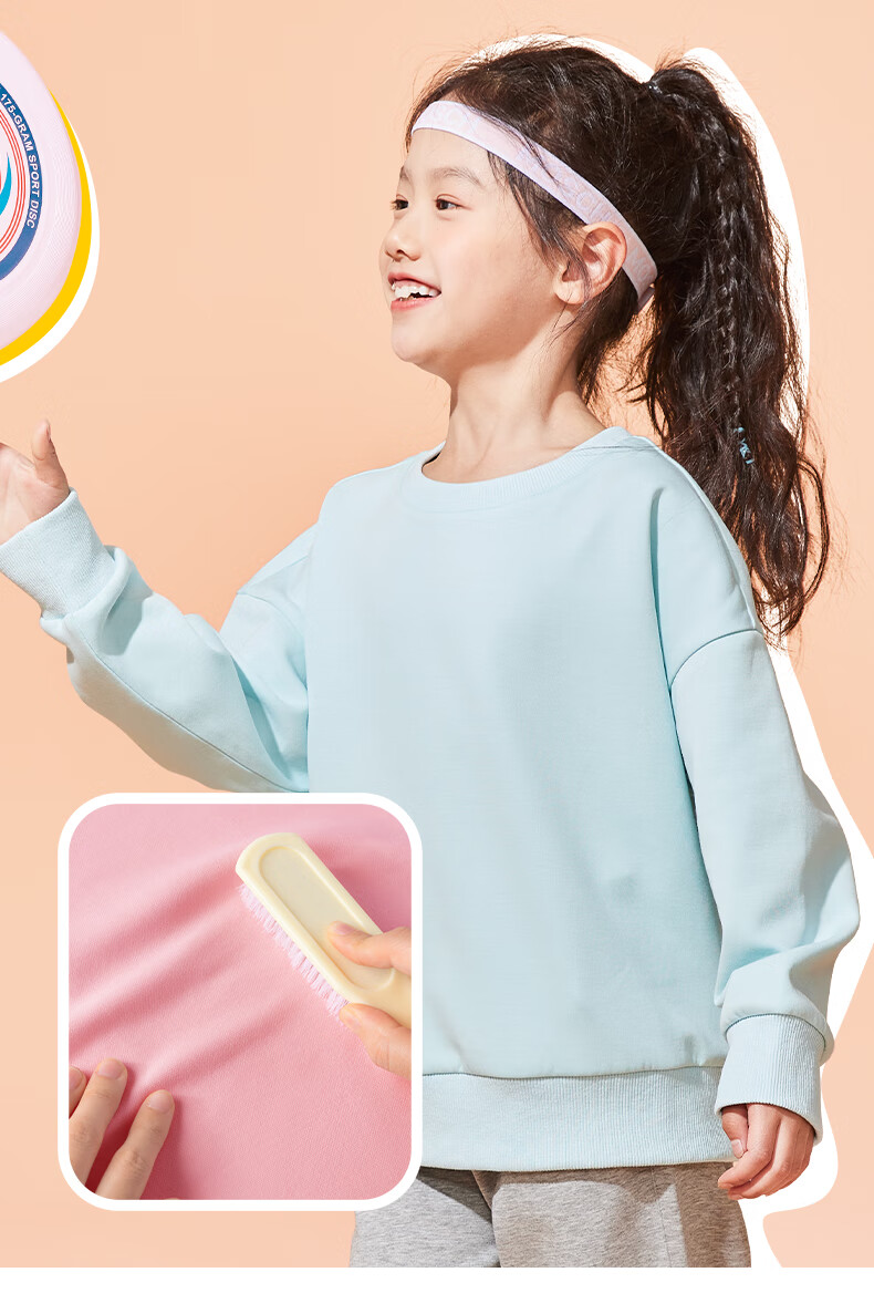 Baleno Girls' Sweatshirt, Spring And Autumn 2026 Style, Trendy Round Neck Top for Girls, Casual Sportswear for Childre 9