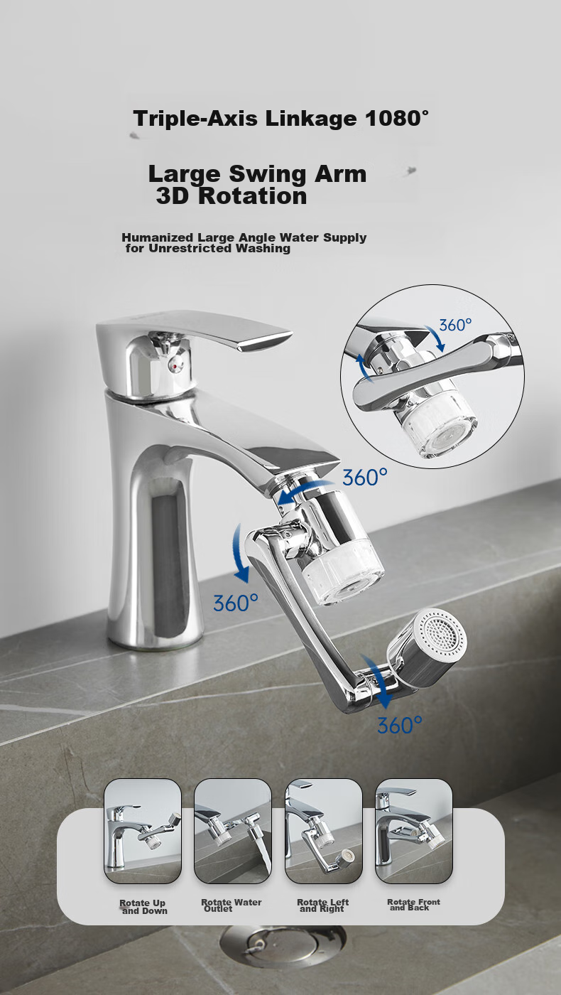 SUPOR Faucet Aerator, 1080 Filter Extender, Kitchen Sink Universal Rotating Splash-Proof Device, Mechanical Arm S 10
