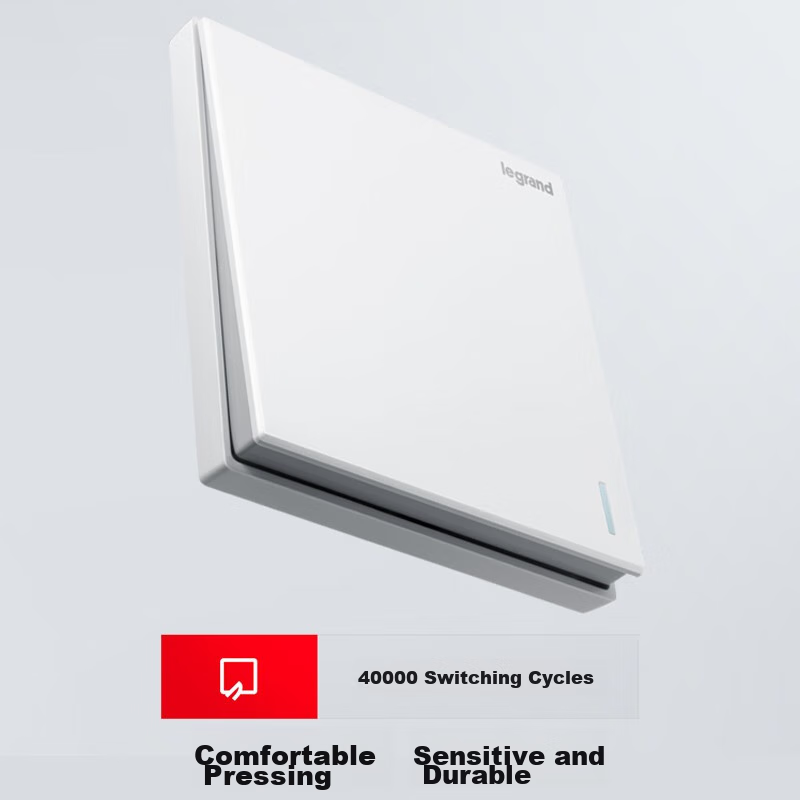LEGRAND Switch Socket Panel, Shidian/Yijing Series Magnolia White, 10A Five-Hole with Switch (Dual Control) Socket