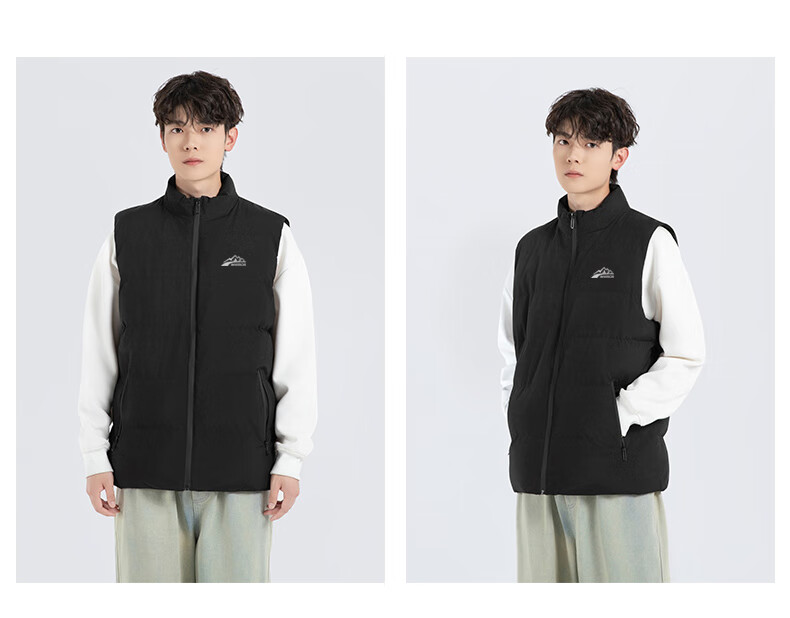 Huili Cotton Vest for Men, Autumn And Winter Warm Thickened Outer Wear, Men's Stand-Up Collar Waistcoat, Casual Cotton Clothing, Men's Wear, Black, 3XL 14