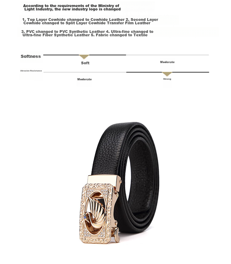 CROCODILE Swan Crystal Diamond Fashion Women's Belt, Top-Grain Leather Waistband, Women's Trouser Belt, Birthday Gift, 2666 Black 11