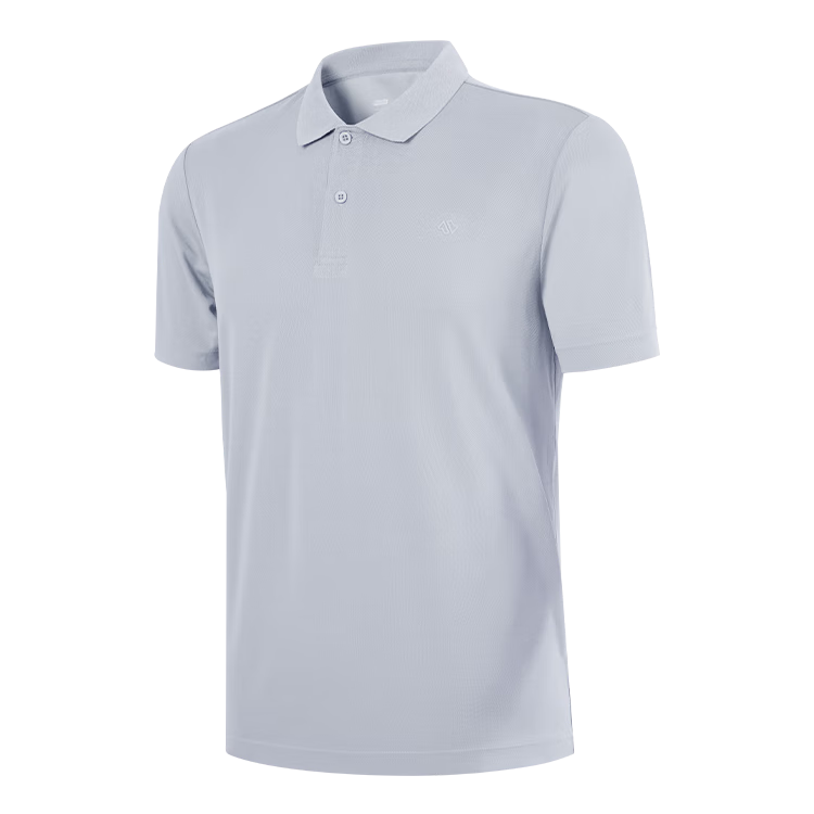 JD Original Spring And Summer 300 Outdoor T-Shirt, Breathable Men's Short-Sleeve POLO Shirt, Ice Silk Cool-Feeling Quick-Dry Top, Light Mist Gray, XL