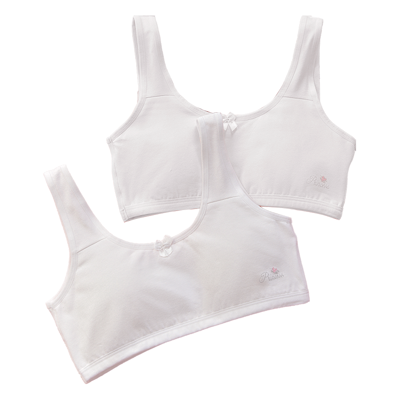 Ailier&ouluola Children's Underwear for Girls Ages 6-12, First Stage of Puberty, Pure Cotton Camisole, Size 85A