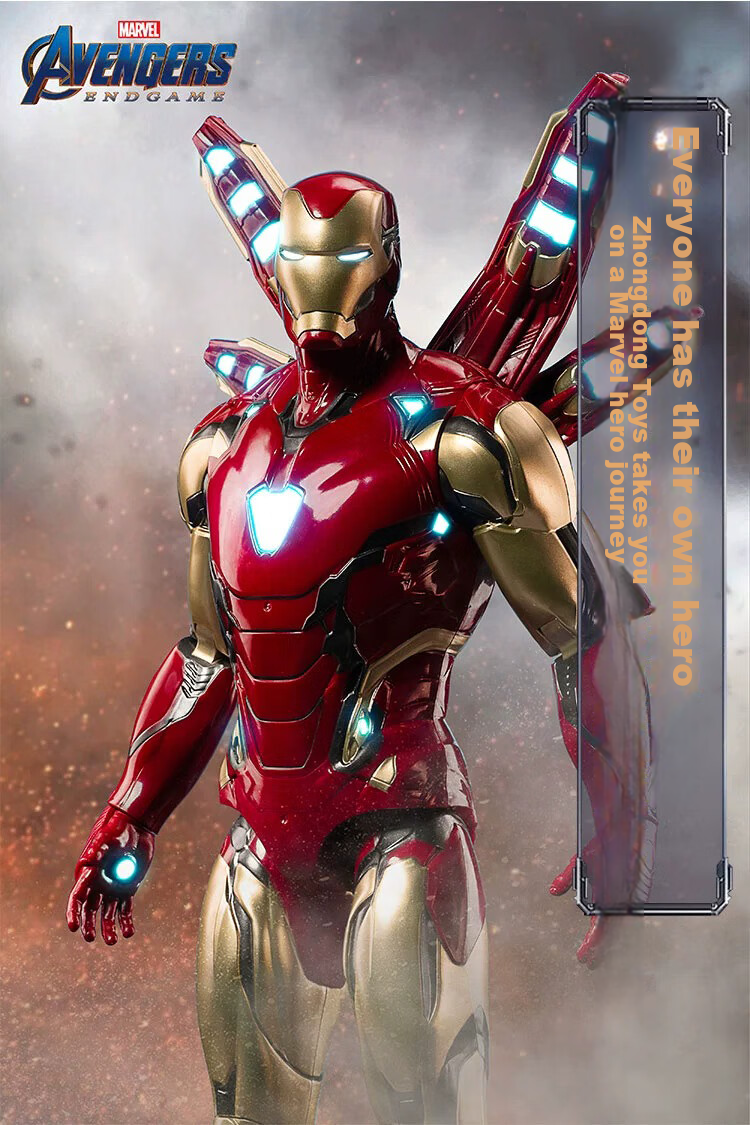 Marvel Iron Man MK85 Captain America Action Figure Model Display Piece, Birthday Gift for Boys 1