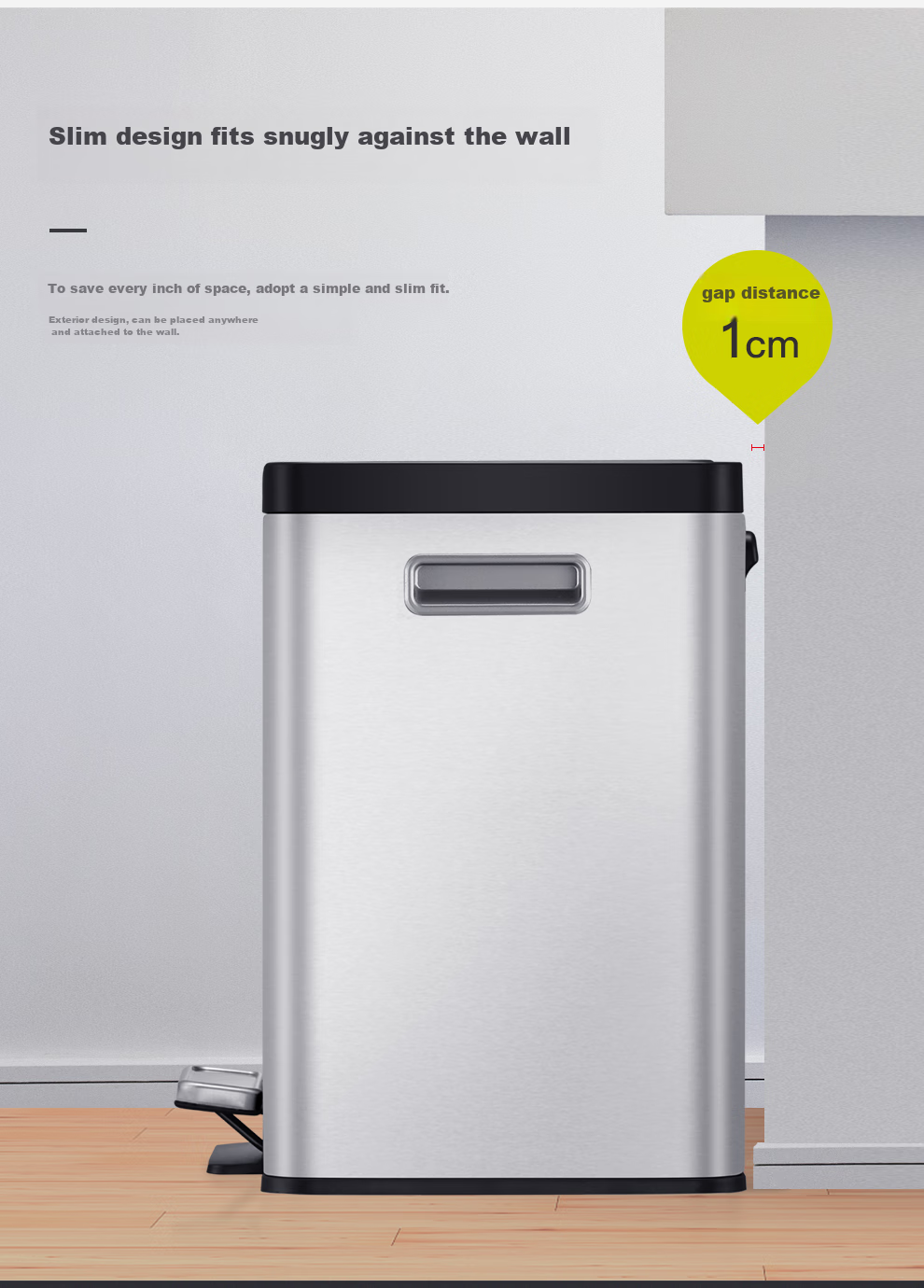 EKO Classified Trash Can 12L+12L Sand Steel Household Pedal Dual Bin Stainless Steel Large Size Zhang Ruoyun Recommended 9129 3