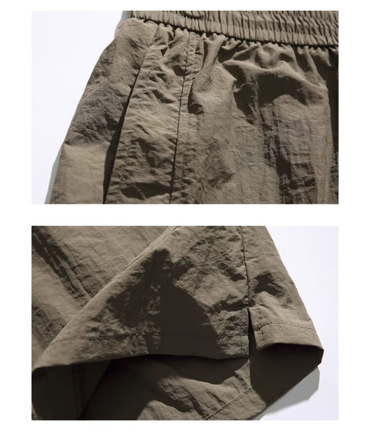 JEEP SPIRIT Men's Summer Ice Silk Quick-Dry Casual Shorts, Trendy Five-Point Pants, Space Gray, Size L 9