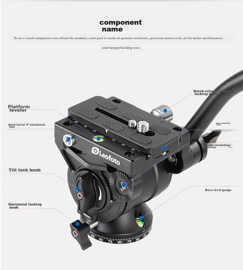 Leofoto Gimbal, Hydraulic Gimbal, DSLR And Mirrorless Camera Telephoto Lens for Video Shooting, Bird Photography, Independent Non-Adjustable Damping Panoramic Hydraulic Gimbal BV-15 7