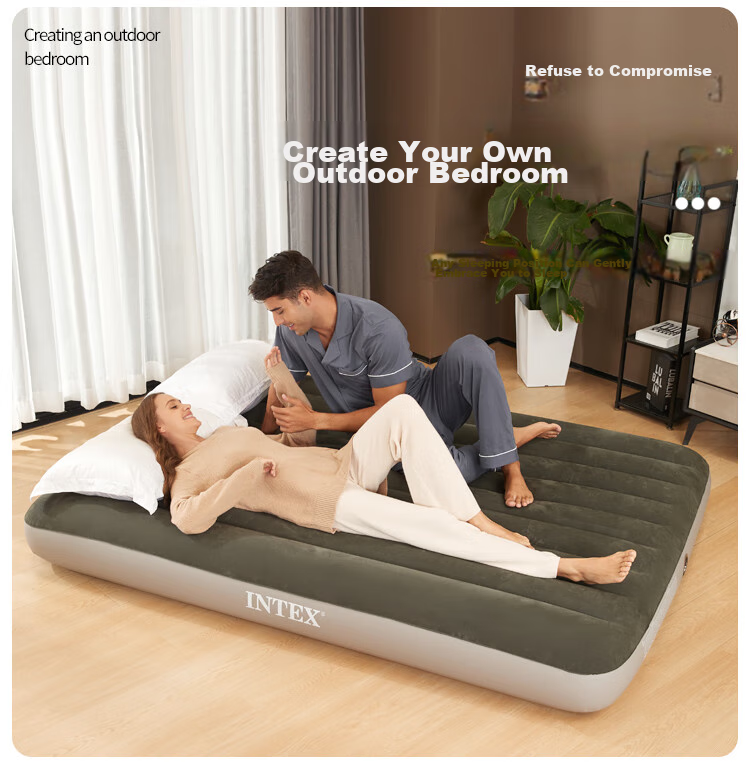 INTEX Automatic Inflatable Mattress, Outdoor Travel Air Bed, Nap Bed, Foldable Home Bed, Tent Moisture-Proof Mat, 64109 3