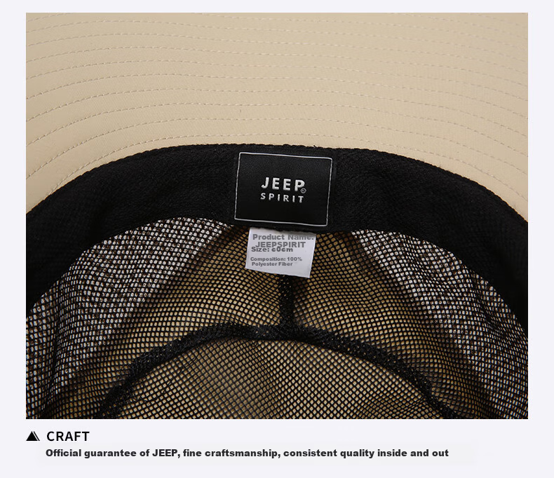 JEEP Men's Four-Season Sun Hat Unisex Adjustable Wide Brim Fisherman Hat UV Protection Sun Cap A0359 5