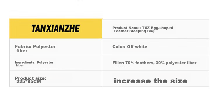 TAN XIAN ZHE TAN XIAN ZHE Feather Sleeping Bag, Adult Outdoor Indoor Autumn Winter, Widened And Thickened, Warm Camping Feather Sleeping Bag 27