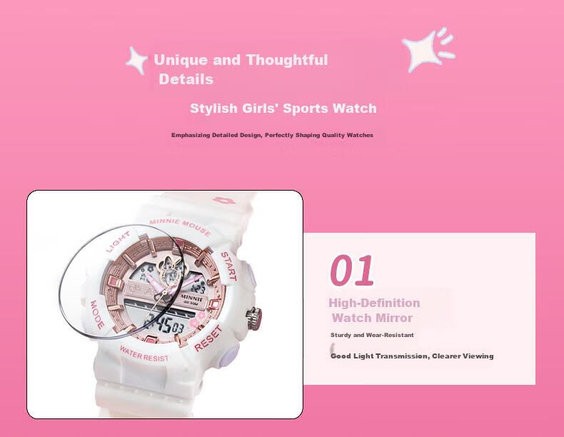 Disney Mickey Collaboration Sports Alarm Clock Digital Watch Waterproof Student Watch for Middle and High School Students Children's Birthday Gift 10