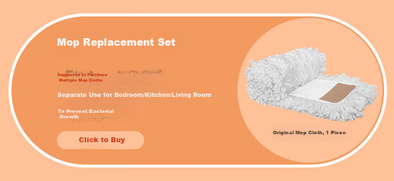 Baijiahaoshi Flat Mop, 65cm Large Cloth Size, Household Dust Pusher, Bathroom Wooden Floor Mop Handle, Absorbent Floor Cloth, Mop Cloth 1